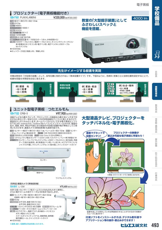 ELMO エルモ 温かっ ユニット型電子黒板 つたエルモん CRB-3